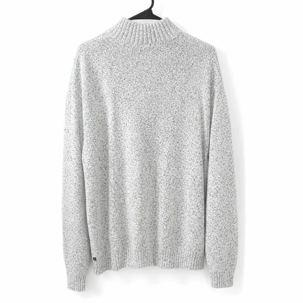 Chaps Men’s XXL Gray Quarter Zip Sweater Pullover Ribbed Collar Long Sleeve